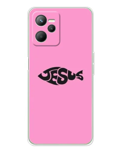 Чехол для Realme C36 с картинкой «Розовый символ  Jesus»