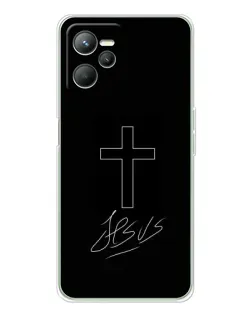 Чехол для Realme C36 с картинкой «Графический крест Jesus»