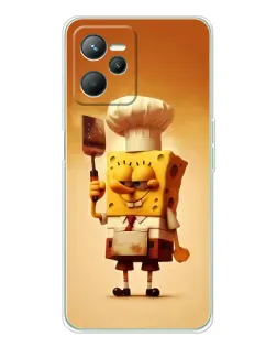 Чехол для Realme C36 с картинкой «Губка Боб повар»