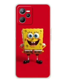 Чехол для Realme C36 с картинкой «Спанч Боб на красном»