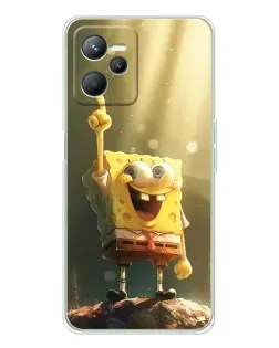 Чехол для Realme C36 с картинкой «Сияющий Спанч Боб»