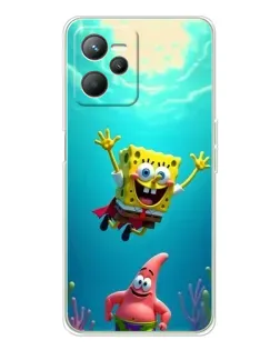 Чехол для Realme C36 с картинкой «Спанч Боб под водой»