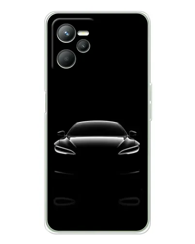 Чехол для Realme C36 с картинкой «Силуэт Tesla Night»