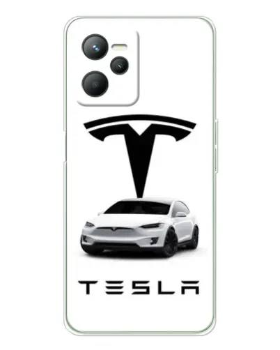 Чехол для Realme C36 с картинкой «Tesla White Style»