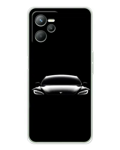 Чехол для Realme C36 с картинкой «Фары Tesla Night»
