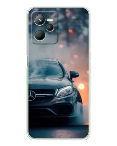 Чехол для Realme C36 с картинкой «Mercedes — ночной город»