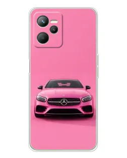 Чехол для Realme C36 с картинкой «Розовый Mercedes AMG»