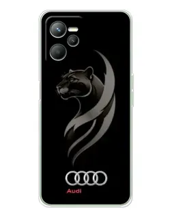 Чехол для Realme C36 с картинкой «Графика — пантера и Audi»