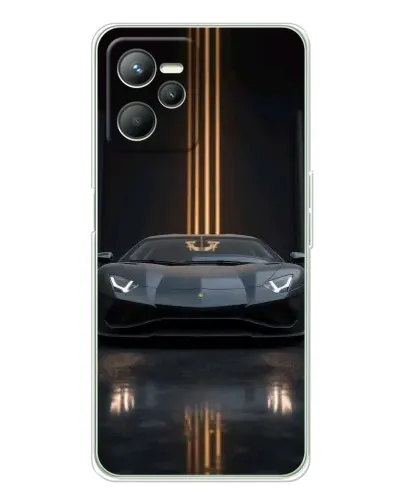 Чехол для Realme C36 с картинкой «Lamborghini золотые линии»