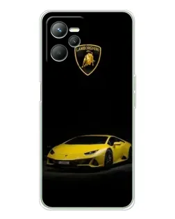 Чехол для Realme C36 с картинкой «Lamborghini желтый акцент»