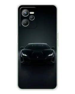 Чехол для Realme C36 с картинкой «Черный Lamborghini Aventador»
