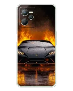Чехол для Realme C36 с картинкой «Lamborghini в огне»