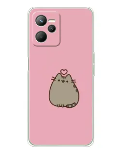 Чехол для Realme C36 с картинкой «Pusheen сердце»
