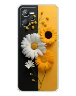 Чехол для Realme C36 с картинкой «Подсолнух и ромашка»
