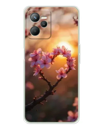 Чехол для Realme C36 с картинкой «Розовый цвет сердце на фоне заката» Чехол для Realme C36 с картинкой «Розовый цвет сердце на фоне заката»