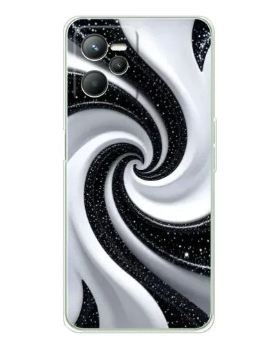 Чехол для Realme C36 с картинкой «Черно-белая спираль»