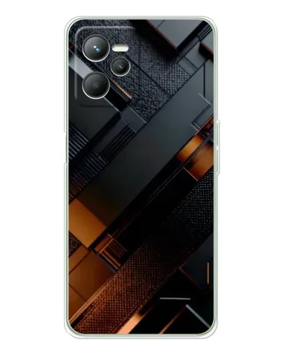 Чехол для Realme C36 с картинкой «Черные геометрические блоки»