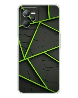 Чехол для Realme C36 с картинкой «Зеленые геометрические линии»
