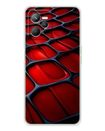 Чехол для Realme C36 с картинкой «Красная глянцевая сетка»