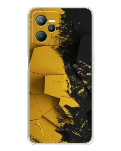 Чехол для Realme C36 с картинкой «Золотые осколки геометрии»