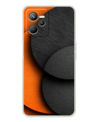 Чехол для Realme C36 с картинкой «Геометрия оранжевых кругов»