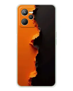 Чехол для Realme C36 с картинкой «Оранжевый разлом»