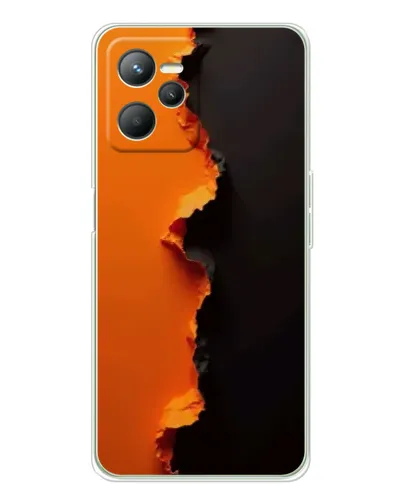 Чехол для Realme C36 с картинкой «Оранжевый разлом»