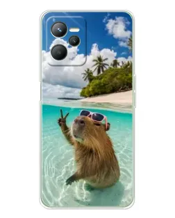 Чохол для Realme C36 з картинкою «Капібара на морі»
