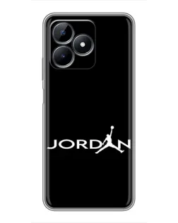 Чехол для Realme C51 с картинкой «Jordan White Logo»
