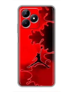 Чехол для Realme C51 с картинкой «Jordan Red Smoke»