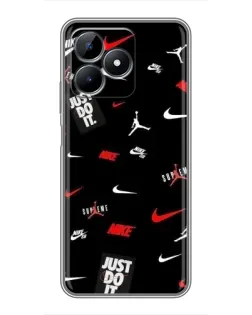 Чехол для Realme C51 с картинкой «Nike Mix Pattern»