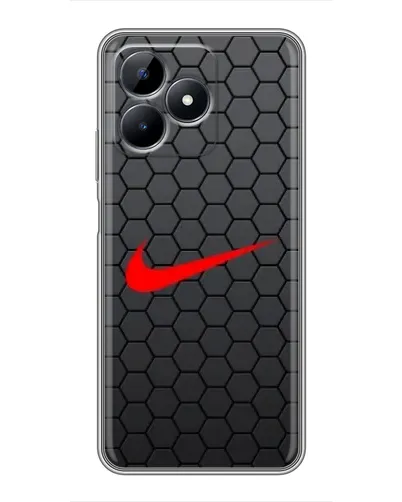 Чехол для Realme C51 с картинкой «Nike — карбоновая сетка»