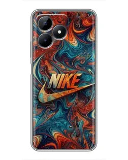 Чехол для Realme C51 с картинкой «Nike в абстракции»