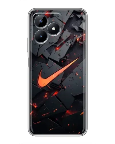 Чехол для Realme C51 с картинкой «Nike — эффект разломов»