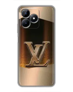 Чехол для Realme C51 с картинкой «LV — золотое сияние»