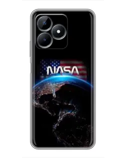 Чехол для Realme C51 с картинкой «Земля из космоса NASA»
