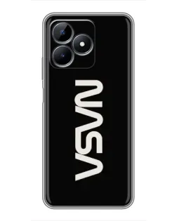 Чехол для Realme C51 с картинкой «NASA — вертикальный логотип»