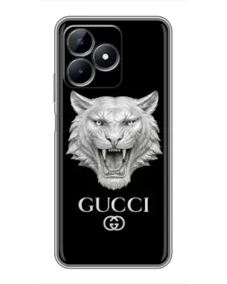 Чохол для Realme C51 з картинкою «Gucci — срібний лев»