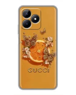 Чохол для Realme C51 з картинкою «Gucci — золоті метелики»