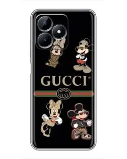 Чохол для Realme C51 з картинкою «Gucci — герої Disney та монограма»