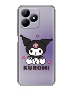 Чехол для Realme C51 с картинкой «Kuromi — фиолетовый арт»