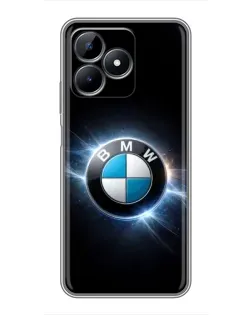 Чехол для Realme C51 с картинкой «BMW — неоновое сияние»