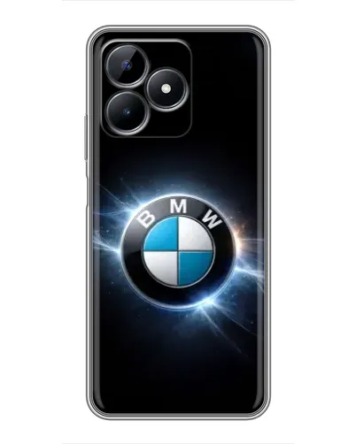 Чехол для Realme C51 с картинкой «BMW — неоновое сияние»