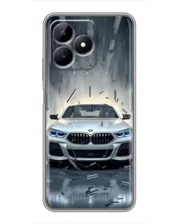 Чехол для Realme C51 с картинкой «BMW в свете фар»