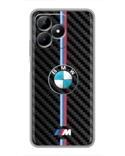 Чехол для Realme C51 с картинкой «Эмблема BMW и карбон»