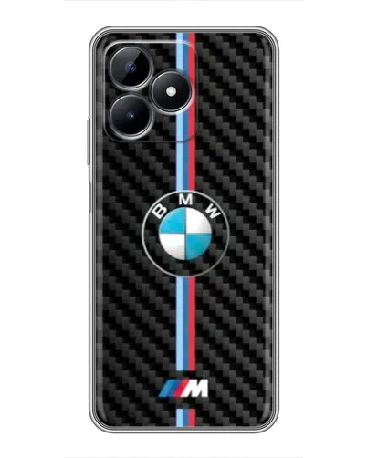 Чехол для Realme C51 с картинкой «Эмблема BMW и карбон»