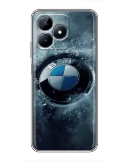 Чехол для Realme C51 с картинкой «Логотип BMW — лед»