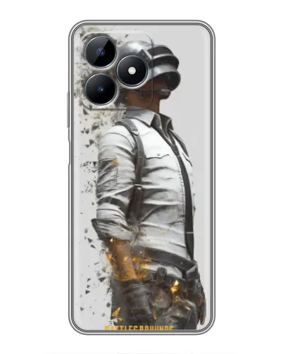 Чехол для Realme C51 с картинкой «PUBG — боец в пыли»