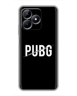 Чехол для Realme C51 с картинкой «PUBG — белый логотип»