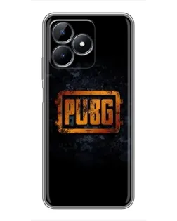 Чехол для Realme C51 с картинкой «PUBG — золотой логотип»